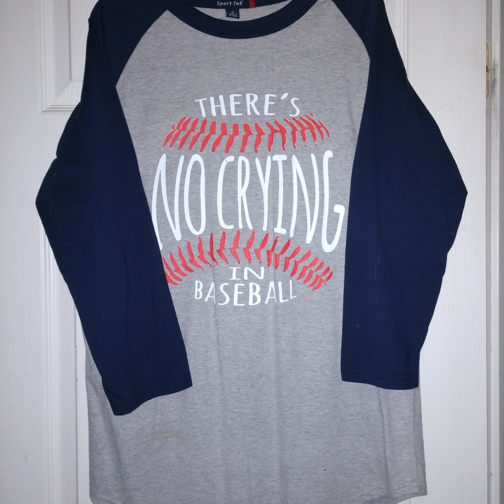 ⚾"THERE'S NO CRYING IN BASEBALL" RAGLAN TEE